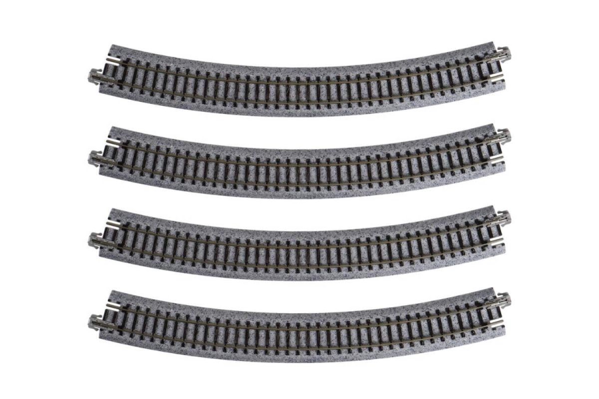 KATO 20 - 140 N Scale Unitrack R381mm (R15") 30° Curved Track - 4 - Pack - Oakville Model Trains Depot