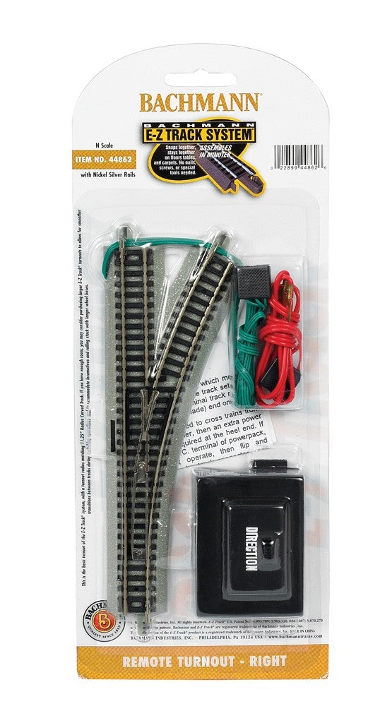 Bachmann 44862 N Scale EZ-Track RH Right Hand Remote Turnout