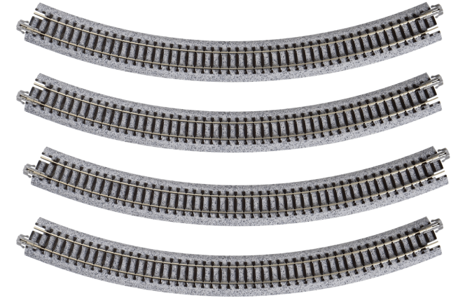 KATO 20 - 120 N Scale Unitrack R315mm (R12 - 3/8") 45° Curved Track - 4 - Pack - Oakville Model Trains Depot