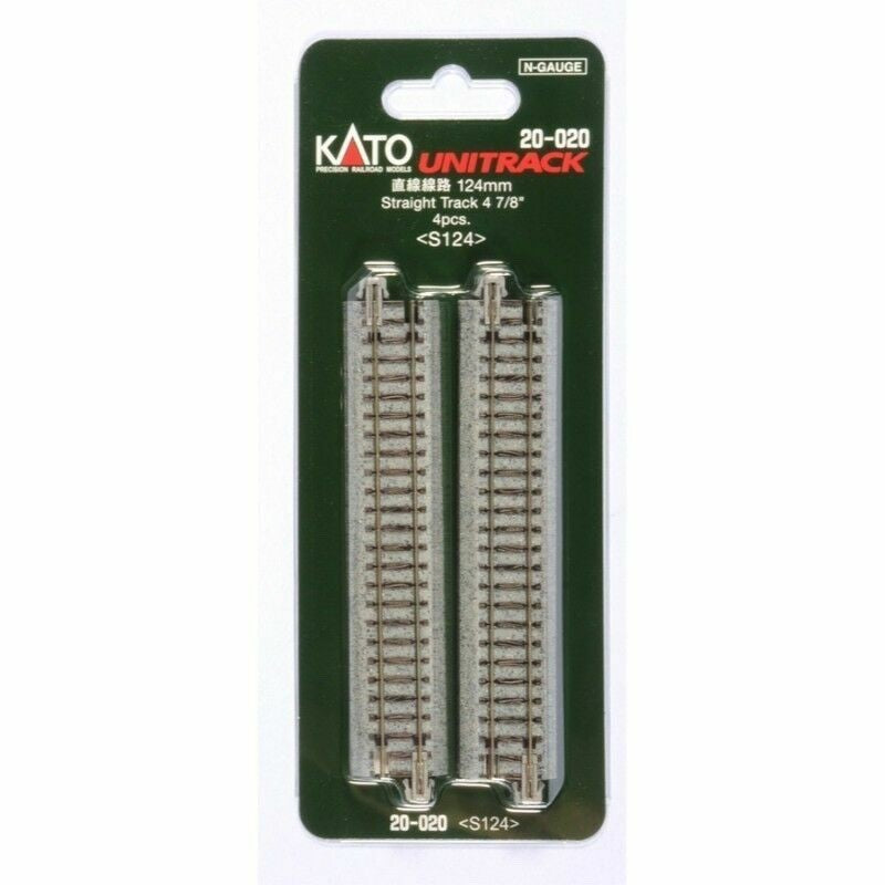 Kato 20-020 N Scale Unitrack 124mm (4 7/8") Straight Track - 4pcs
