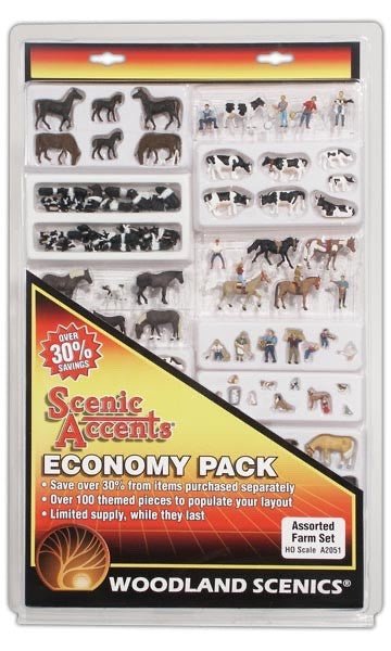 Woodland Scenics A2051 HO Scale Economy Pack - Assorted Farm Set - Oakville Model Trains Depot