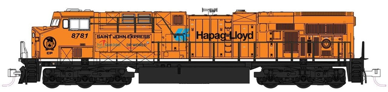 Kato 176-8961-DCC N Scale GE ES44AC Diesel Locomotive CP Hapag-Lloyd #8781 DCC