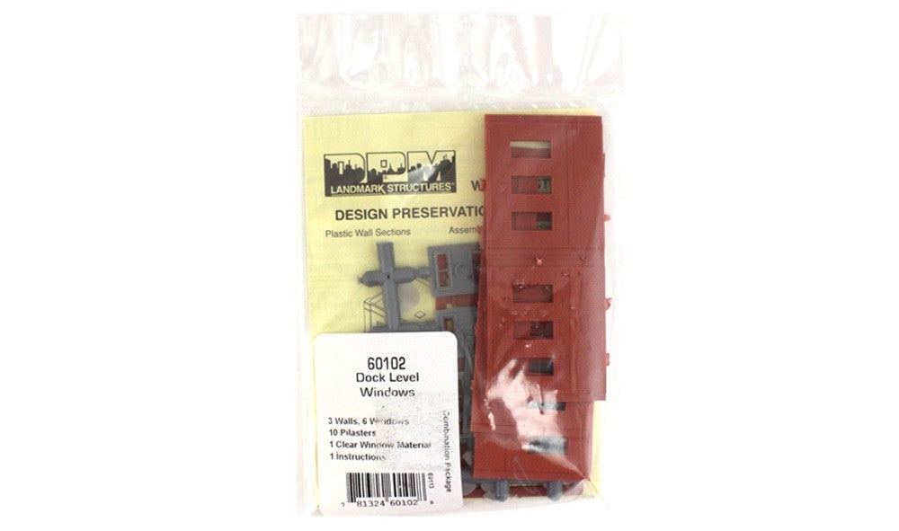 Woodland Scenics DPM 60102 N Scale Dock Level Windows Kit