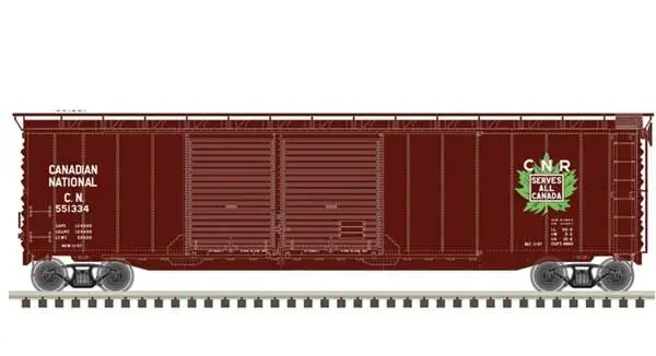 Atlas 20006570 HO Scale Postwar 50' Double-Door Boxcar Canadian National #551321
