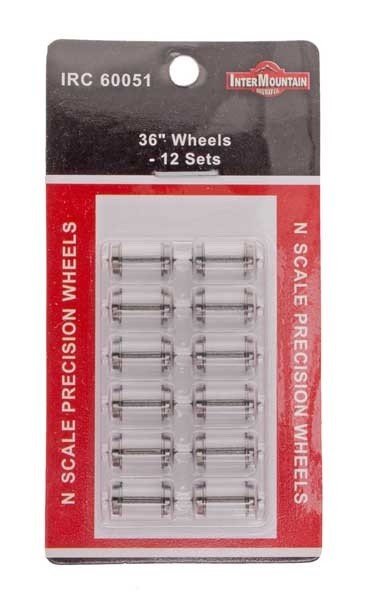 InterMountain 60051 N Scale 36" Brass Insulated Wheelsets — 0.554" Axle (12 - Pack) - Oakville Model Trains Depot