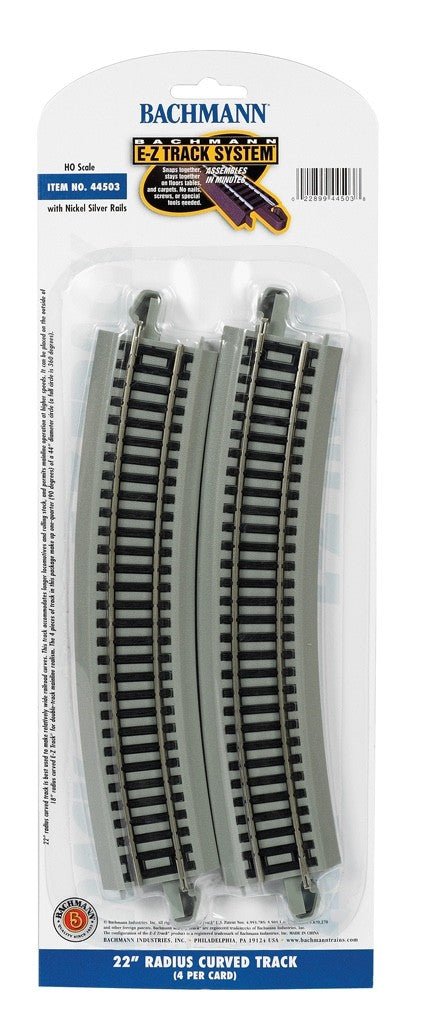 Bachmann 44503 HO Scale EZ - Track 22" Radius Curved Track - 4pcs - Oakville Model Trains Depot