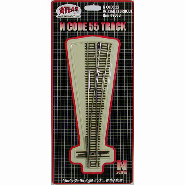 Atlas 2053 N Scale Code 55 RH Right Hand #7 Turnout