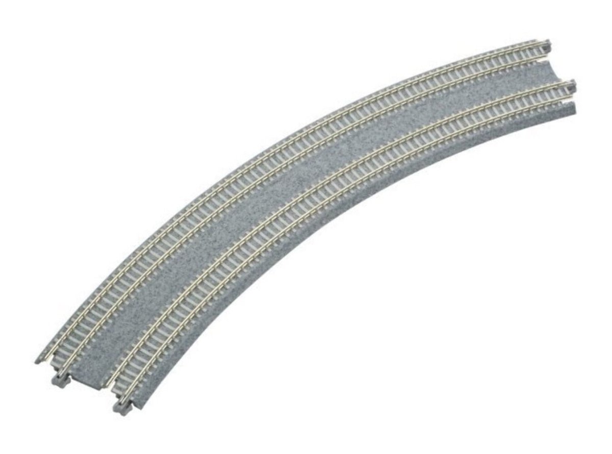 KATO 20 - 181 N Scale Unitrack R414mm/R381mm Concrete Tie Double Curve 45° - 2 - Pack - Oakville Model Trains Depot