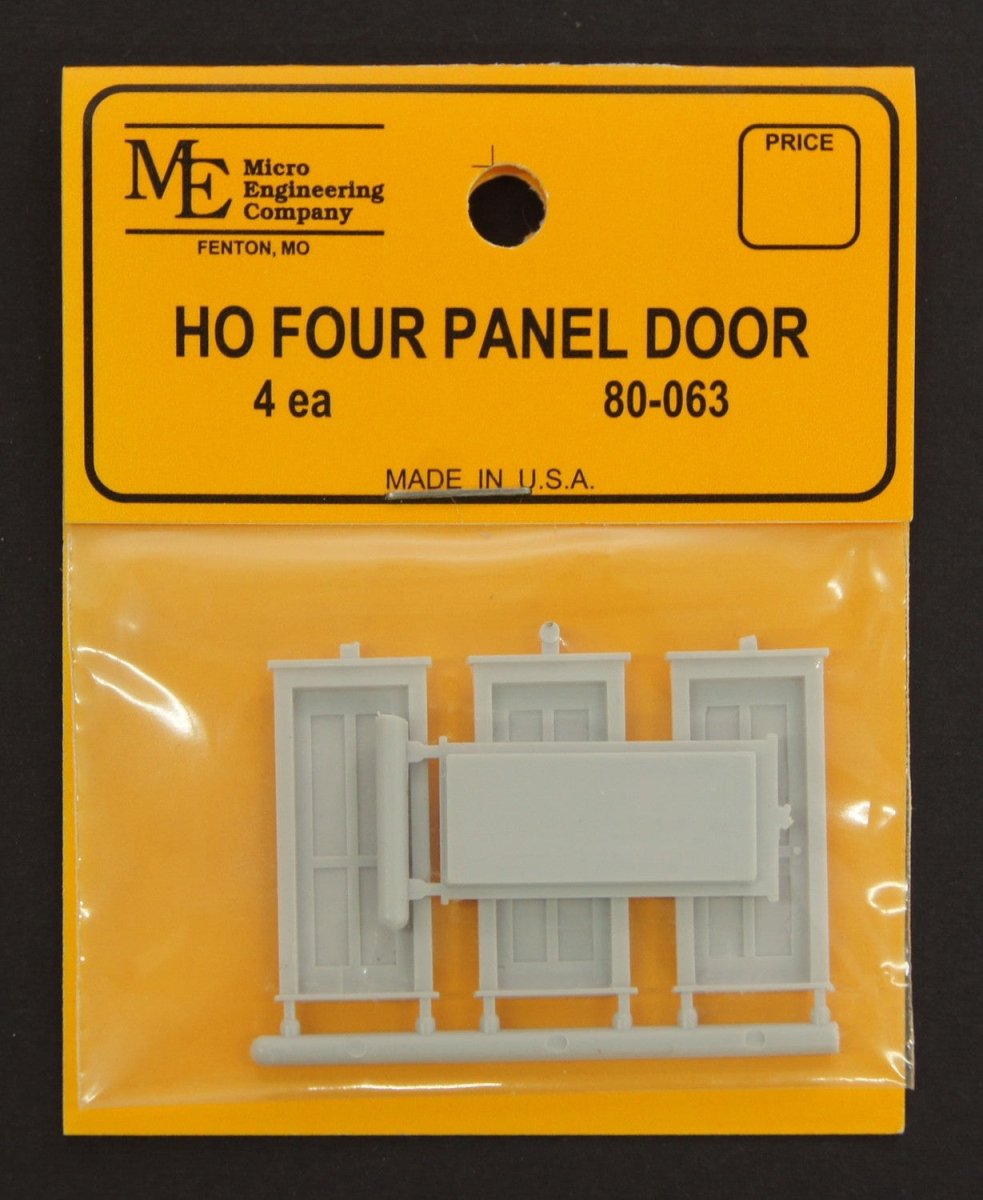 Micro Engineering 80 - 063 HO Scale Four - Panel Doors - 4 pcs - Oakville Model Trains Depot