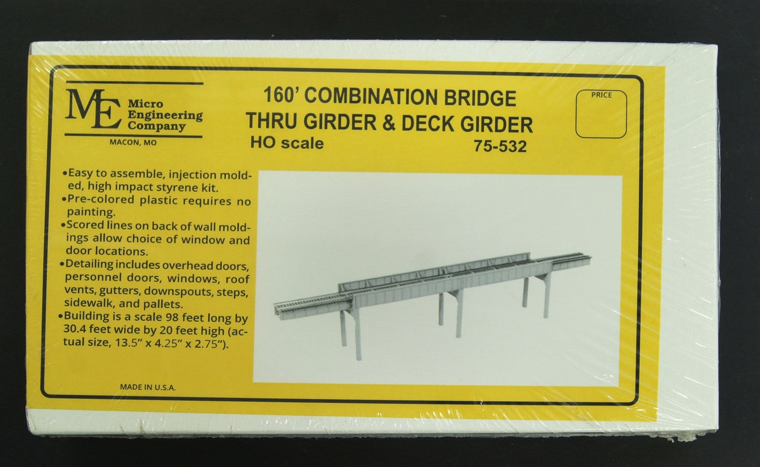 Micro Engineering 75-532 HO 160" 4-Span Deck & Thru Girder Combination Bridge