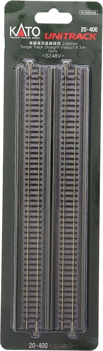 KATO 20 - 400 N Scale Unitrack 248mm (9 - 3/4") Single - Track Straight Viaduct - 2 - Pack - Oakville Model Trains Depot