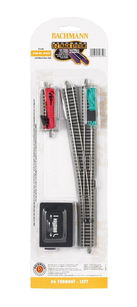 Bachmann 44859 N Scale EZ-Track LH Left Hand #6 Turnout