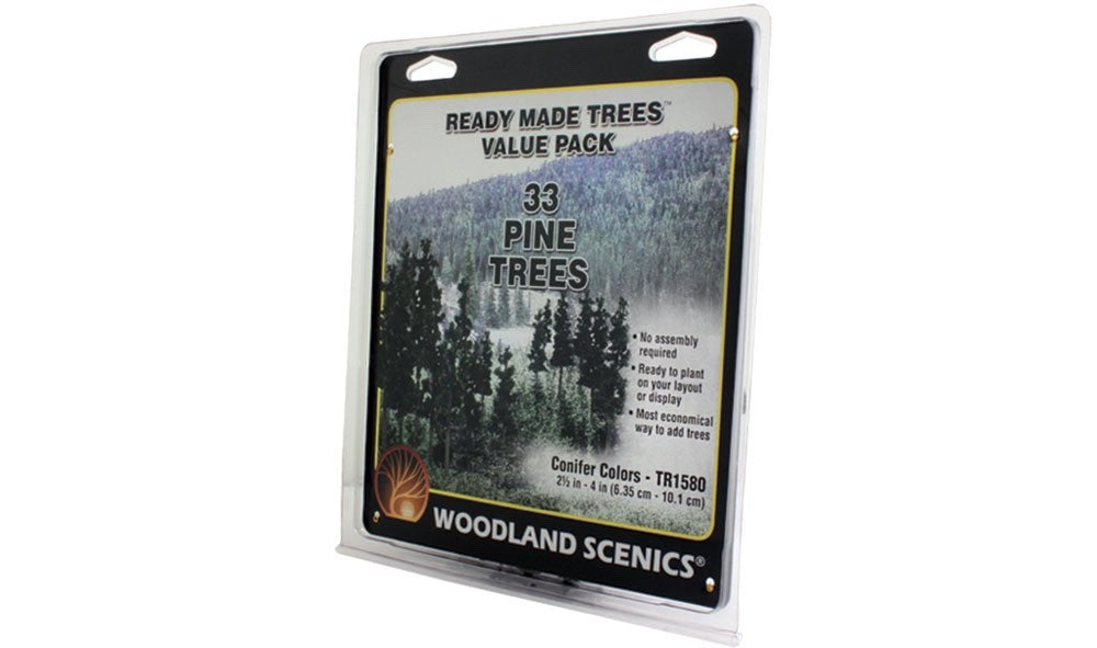Woodland Scenics TR1580 Ready Made Trees™ Value Pack 2.5"-4" Conifer - 33pcs