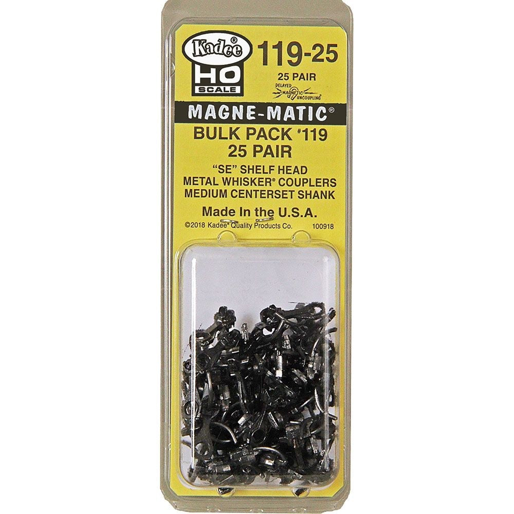 Kadee 119-25 HO #119 SE Shelf Whisker® Metal - Medium (9/32") Centerset 25 Pair