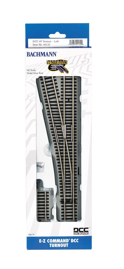 Bachmann 44132 HO Scale E-Z Command #5 Left Turnout - New