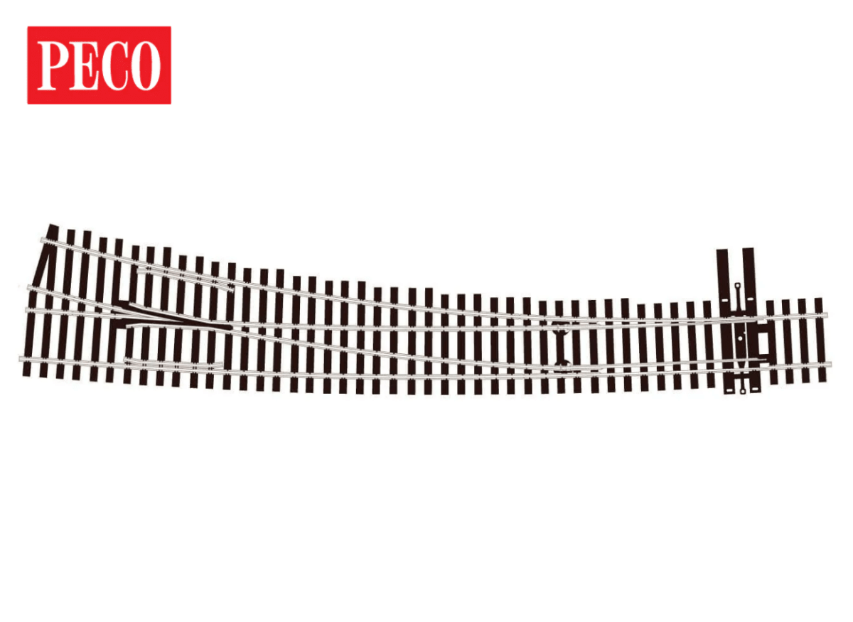 PECO SL - E8377 Code 83 Left Hand Curved Turnout with Electrofrog - Oakville Model Trains Depot