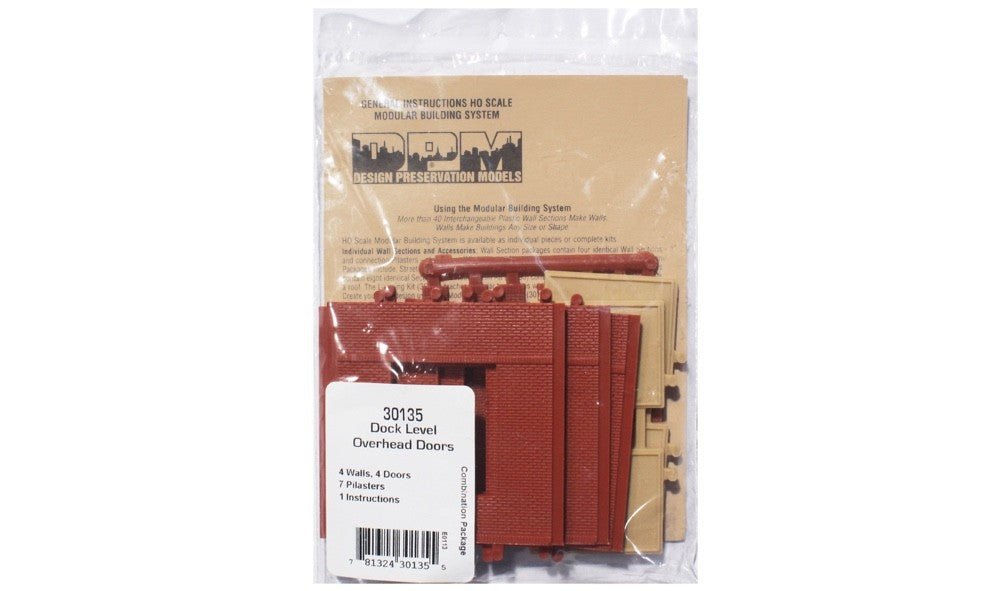 DPM 30135 HO Scale MBS Dock Level Overhead Door Wall Section - Oakville Model Trains Depot