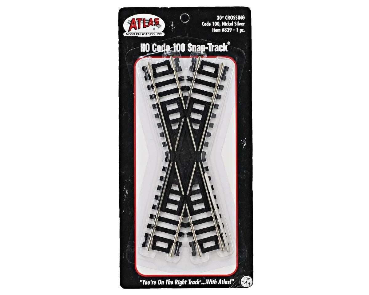 Atlas 839 HO Scale Code 100 Nickel Silver 30 Degree Crossing