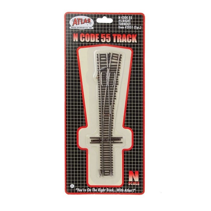 Atlas 2051 N Scale Code 55 RH Right Hand #5 Turnout