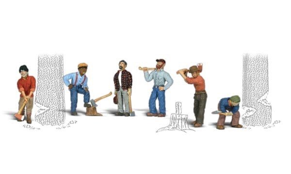 Woodland Scenics A1876 HO Scale Lumberjacks - Oakville Model Trains Depot