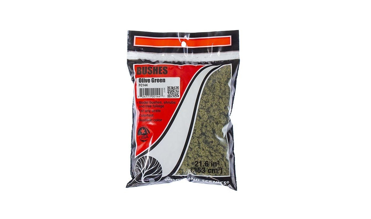 Woodland Scenics FC144 Bushes Olive Green Bag - Oakville Model Trains Depot