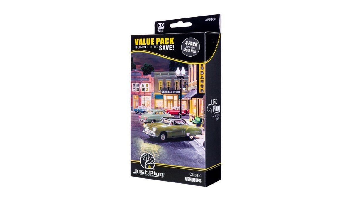 Woodland Scenics JP5908 HO Scale Just Plug Classic Vehicles Value Pack - Oakville Model Trains Depot