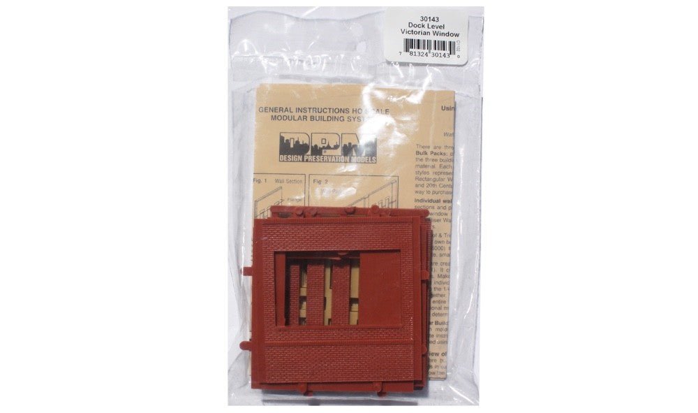 DPM 30143 HO Scale MBS Dock Level Victorian Window Wall Section - Oakville Model Trains Depot