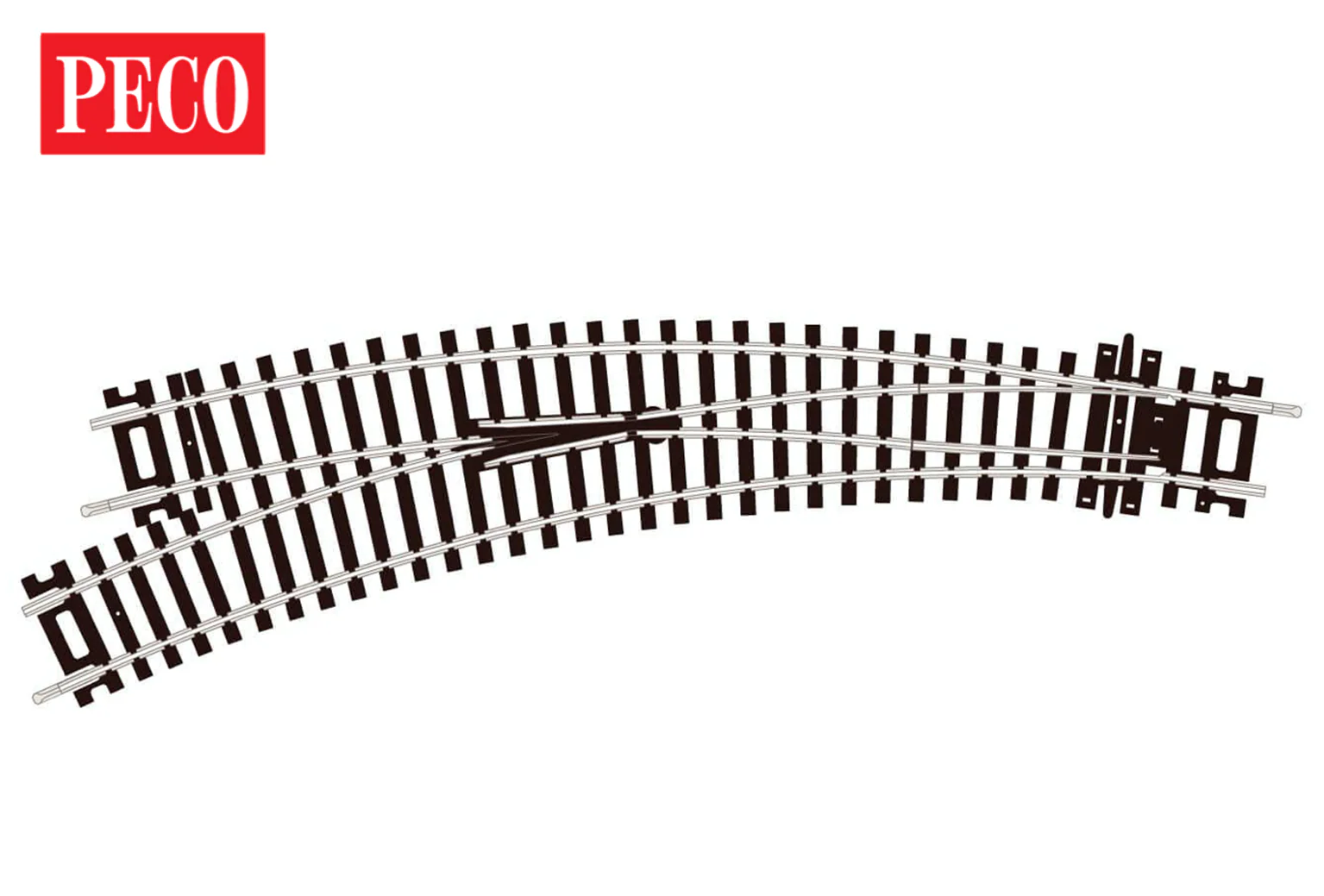 PECO ST-245 HO/OO Code 100 Left Hand Curved Turnout