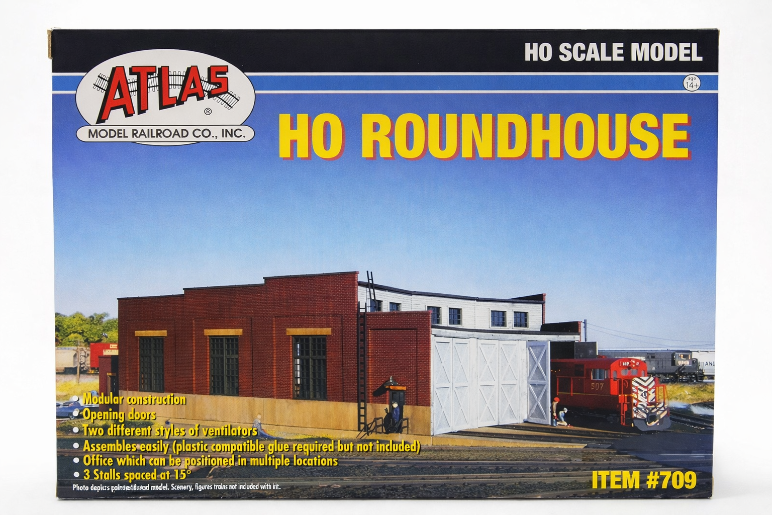 Atlas 709 HO Scale Roundhouse Kit - 3 Stall