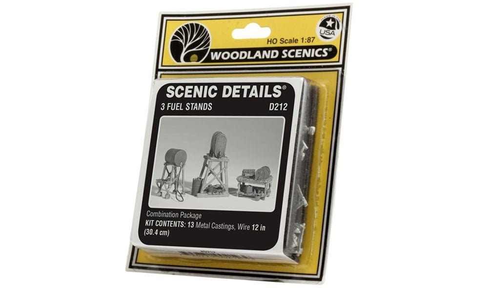 Woodland Scenics D212 HO Scale 3 Fuel Stands Kit - Oakville Model Trains Depot