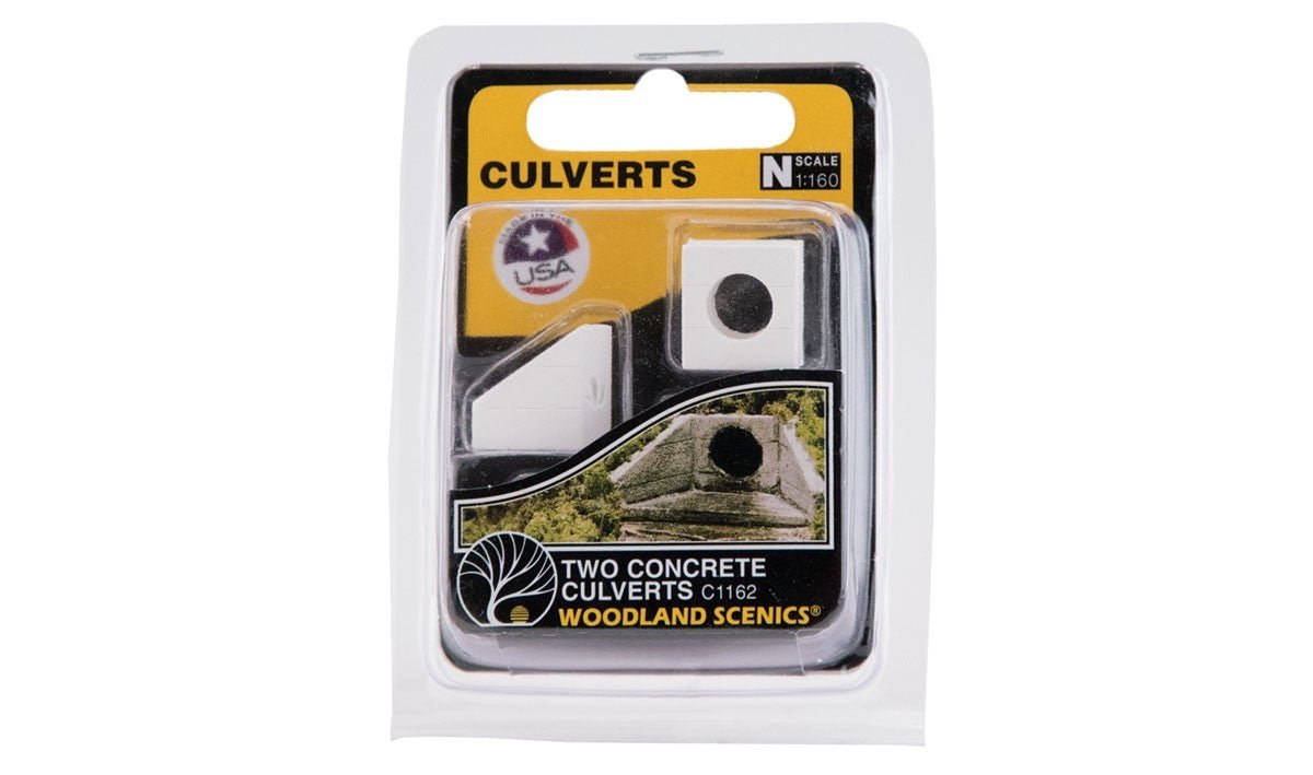 Woodland Scenics 1162 N Scale Woodland Concrete Culvert 2pcs - Oakville Model Trains Depot