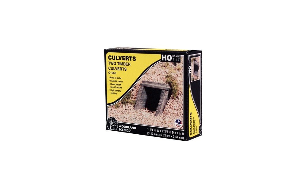Woodland Scenics C1265 HO Scale Timber Culvert - 2pcs - Oakville Model Trains Depot