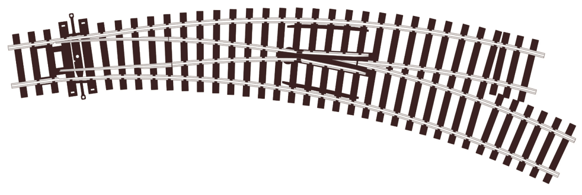 PECO SL - U76 HO/OO Scale Code 100 Small Radius Right Hand Curved Turnout with Unifrog - Oakville Model Trains Depot