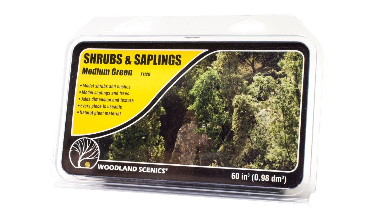 Woodland Scenics 1129 Shrubs & Saplings Medium Green - New