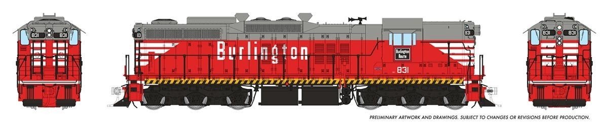 Rapido 50622 HO EMD SD9 — Chicago, Burlington & Quincy 831 (ESU LokSound DCC/Sound) - Oakville Model Trains Depot