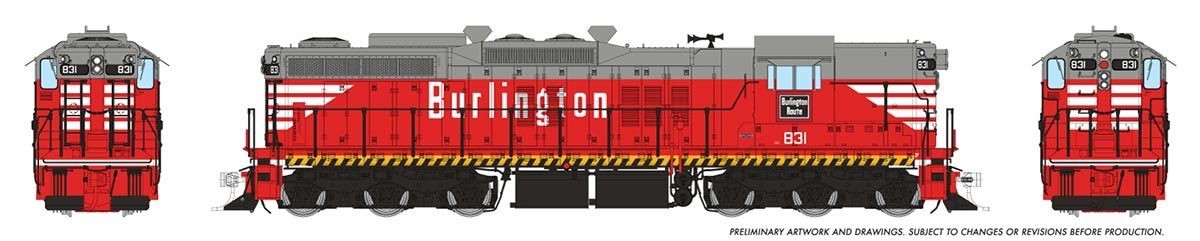 Rapido 50622 HO EMD SD9 Chicago, Burlington & Quincy #831 ESU LokSound DCC/Sound