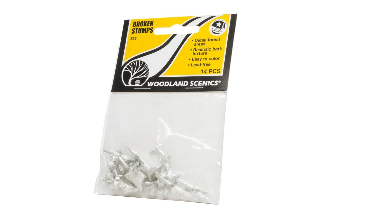 Woodland Scenics S32 Broken Stumps - 14pcs