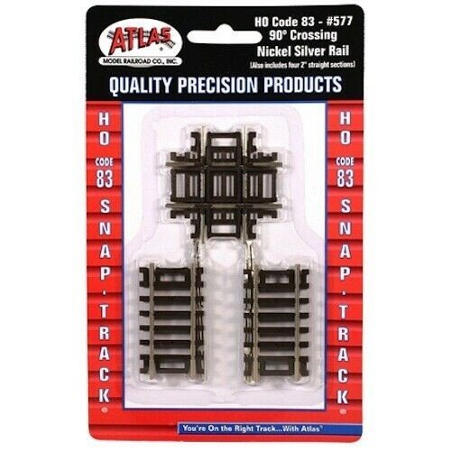 Atlas 577 HO Scale Code 83 Snap Track 90 Degree Crossing - Oakville Model Trains Depot