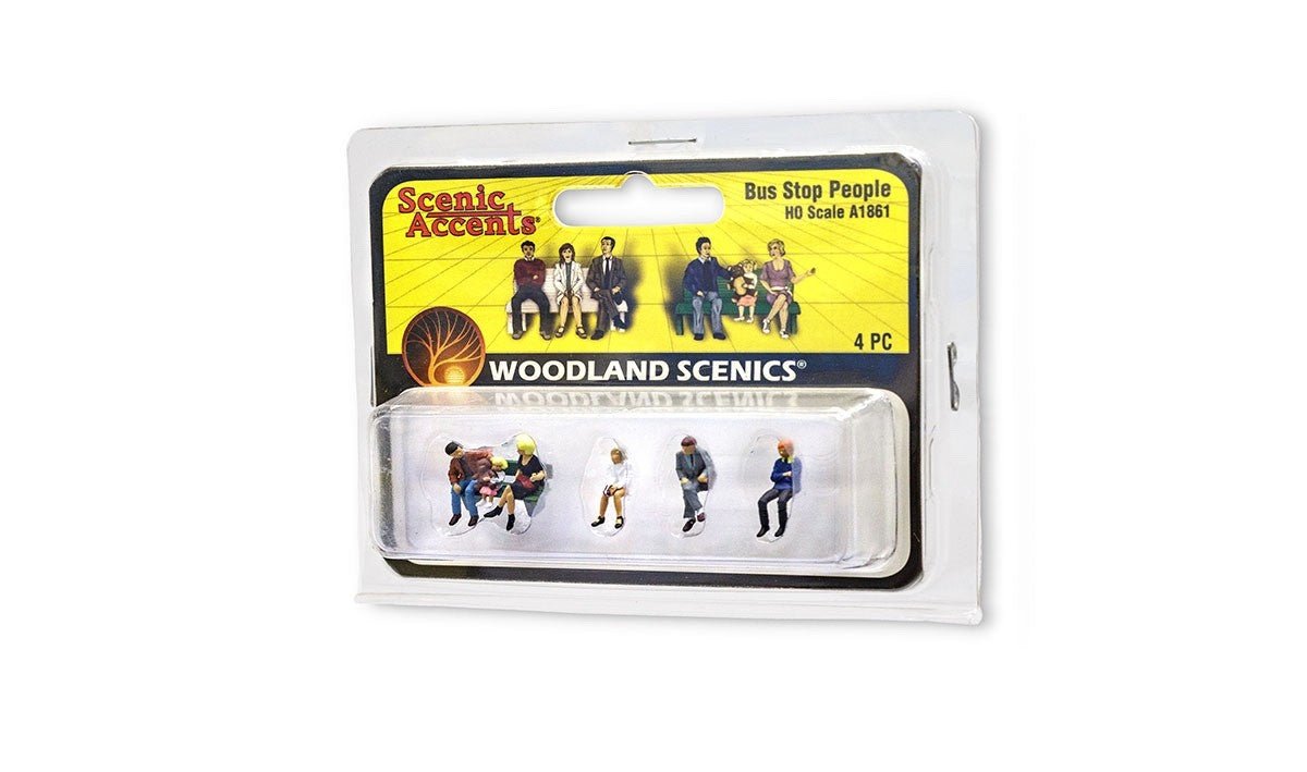 Woodland Scenics A1861 HO Scale Bus Stop People - Oakville Model Trains Depot