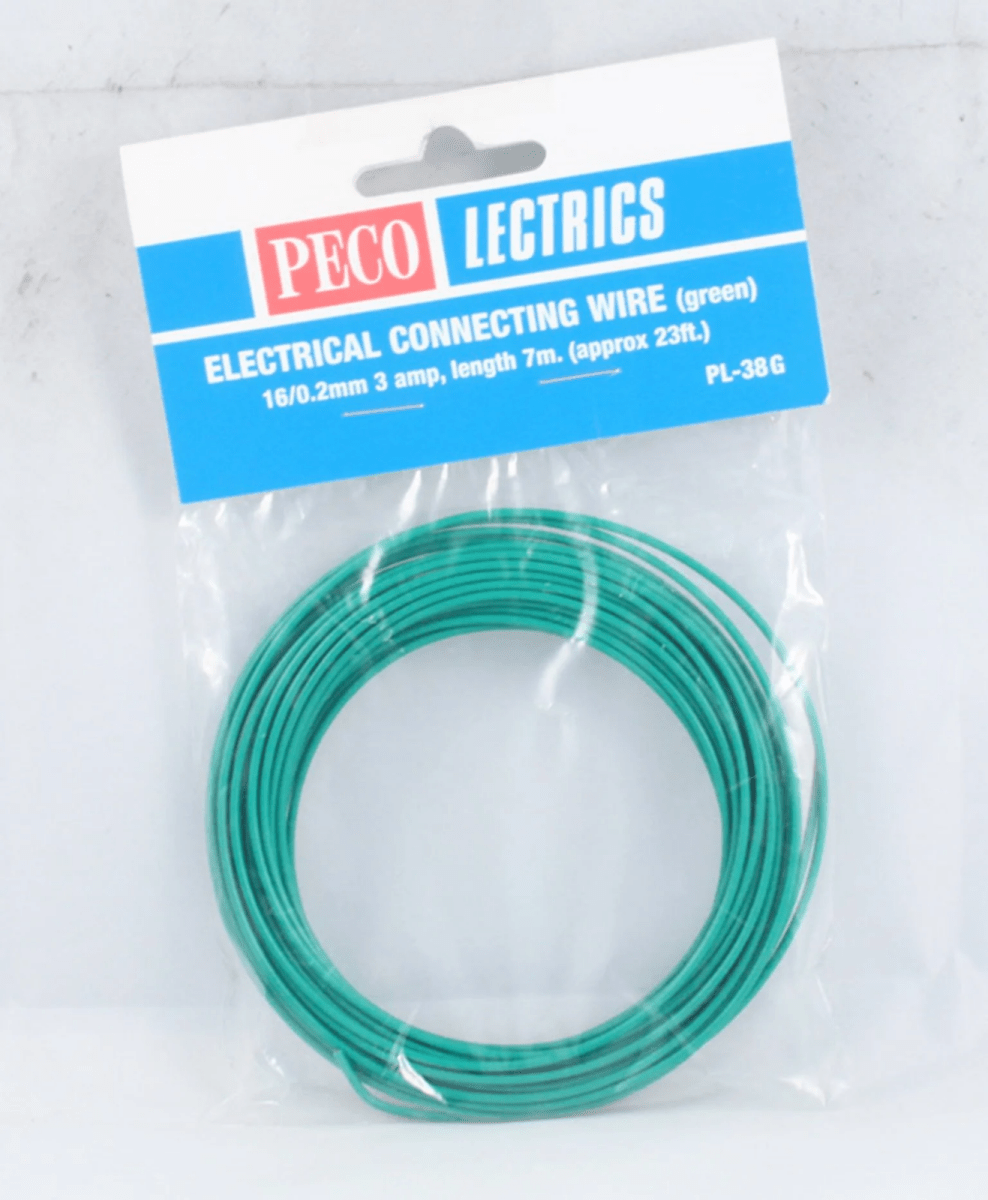 PECO PL - 38G Green Connecting Wire All Scale 3 Amp 16 - Std - Oakville Model Trains Depot