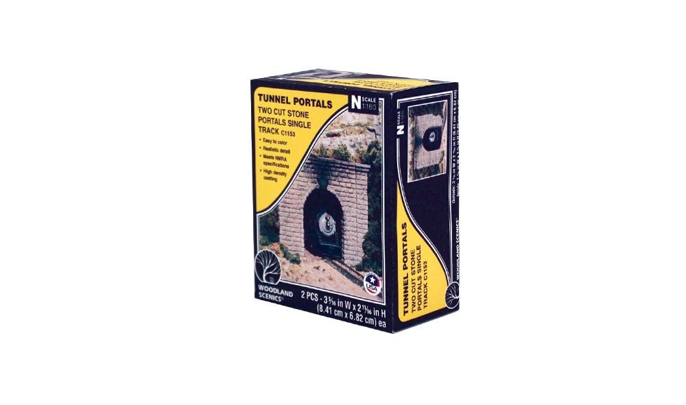 Woodland Scenics 1153 N Scale Cut Stone Single Tunnel Portal 2pcs - Oakville Model Trains Depot