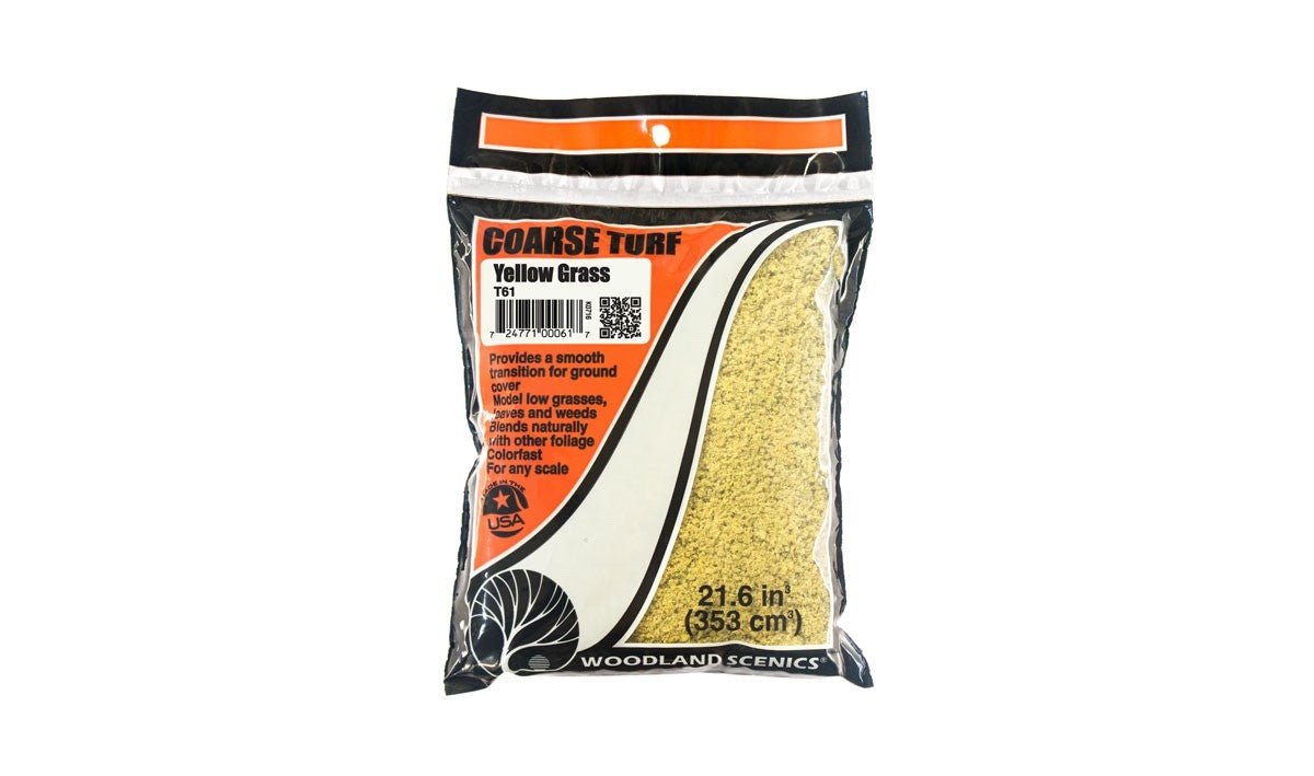 Woodland Scenics T61 Coarse Turf Yellow Grass Bag - Oakville Model Trains Depot