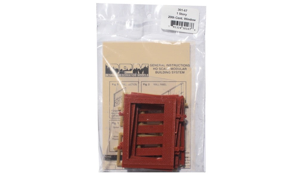 Woodland Scenics DPM 30167 HO Scale One-Story 20th Century Window Kit
