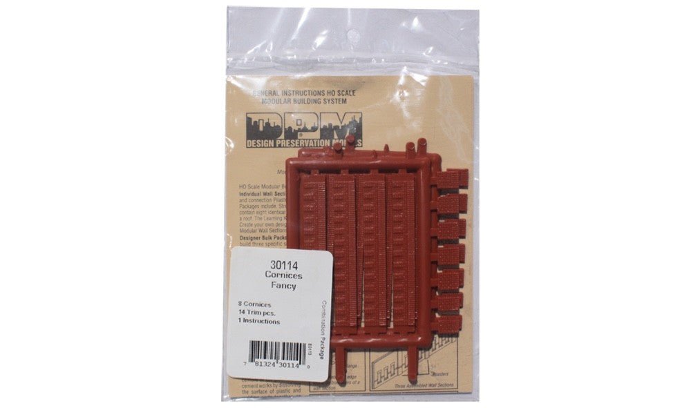 DPM 30114 HO Scale MBS Fancy Cornice Kit (Decorative Building Cap) - Oakville Model Trains Depot