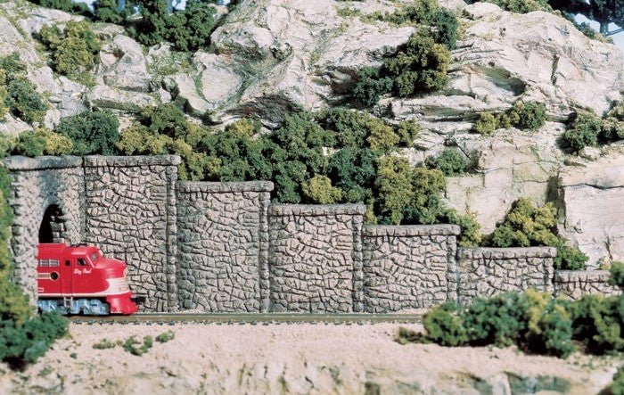 Woodland Scenics 1161 N Scale Woodland Random Stone Retaining Wall 6pcs - Oakville Model Trains Depot
