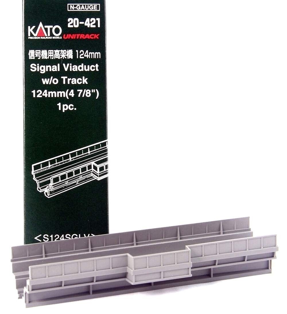 KATO 20 - 421 N Scale Unitrack 124mm (4 - 7/8") Single - Track Straight Viaduct - Oakville Model Trains Depot