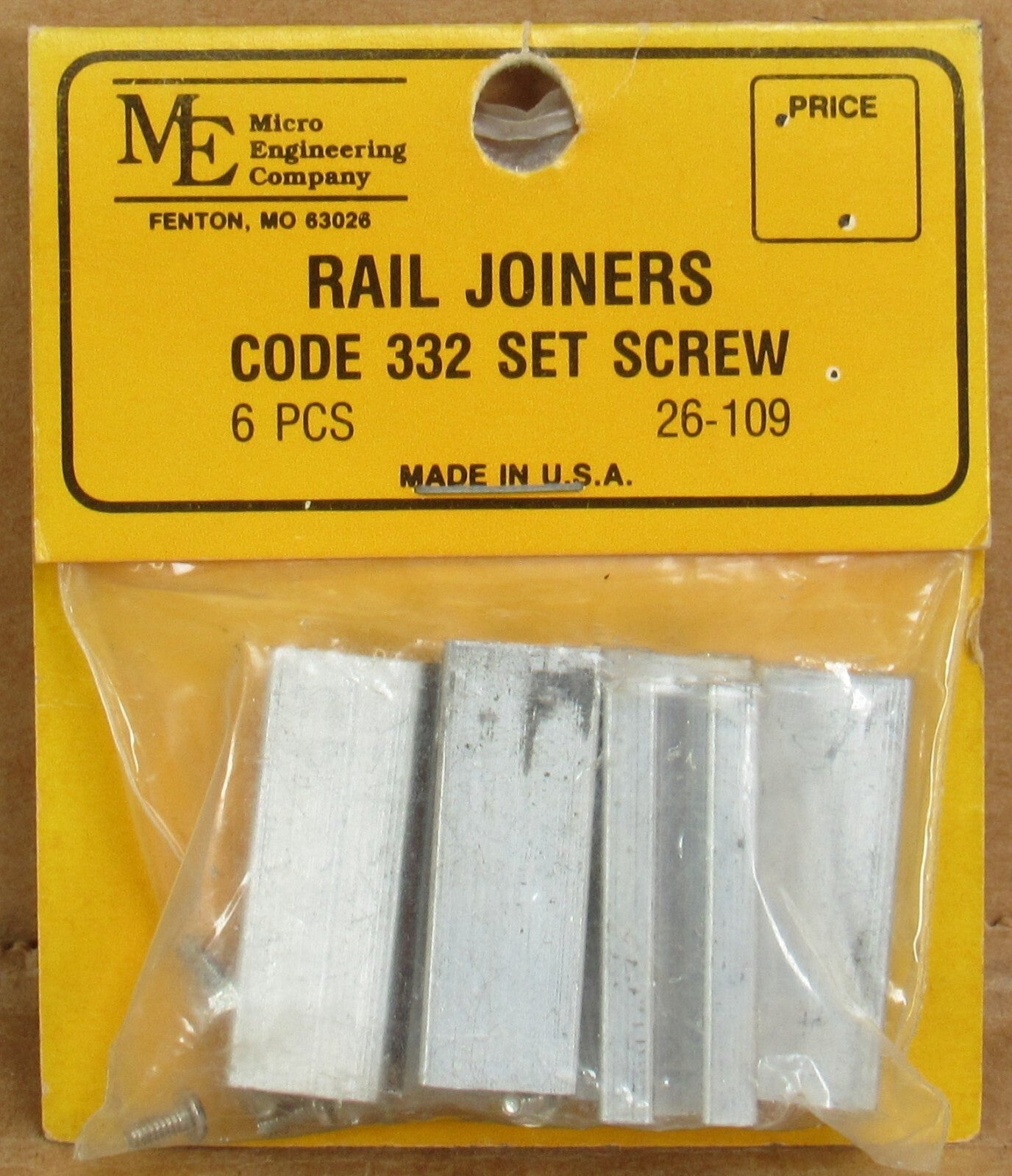 Micro Engineering 26-109 G Scale Code 332 Set Screw Rail Joiners - 6pcs