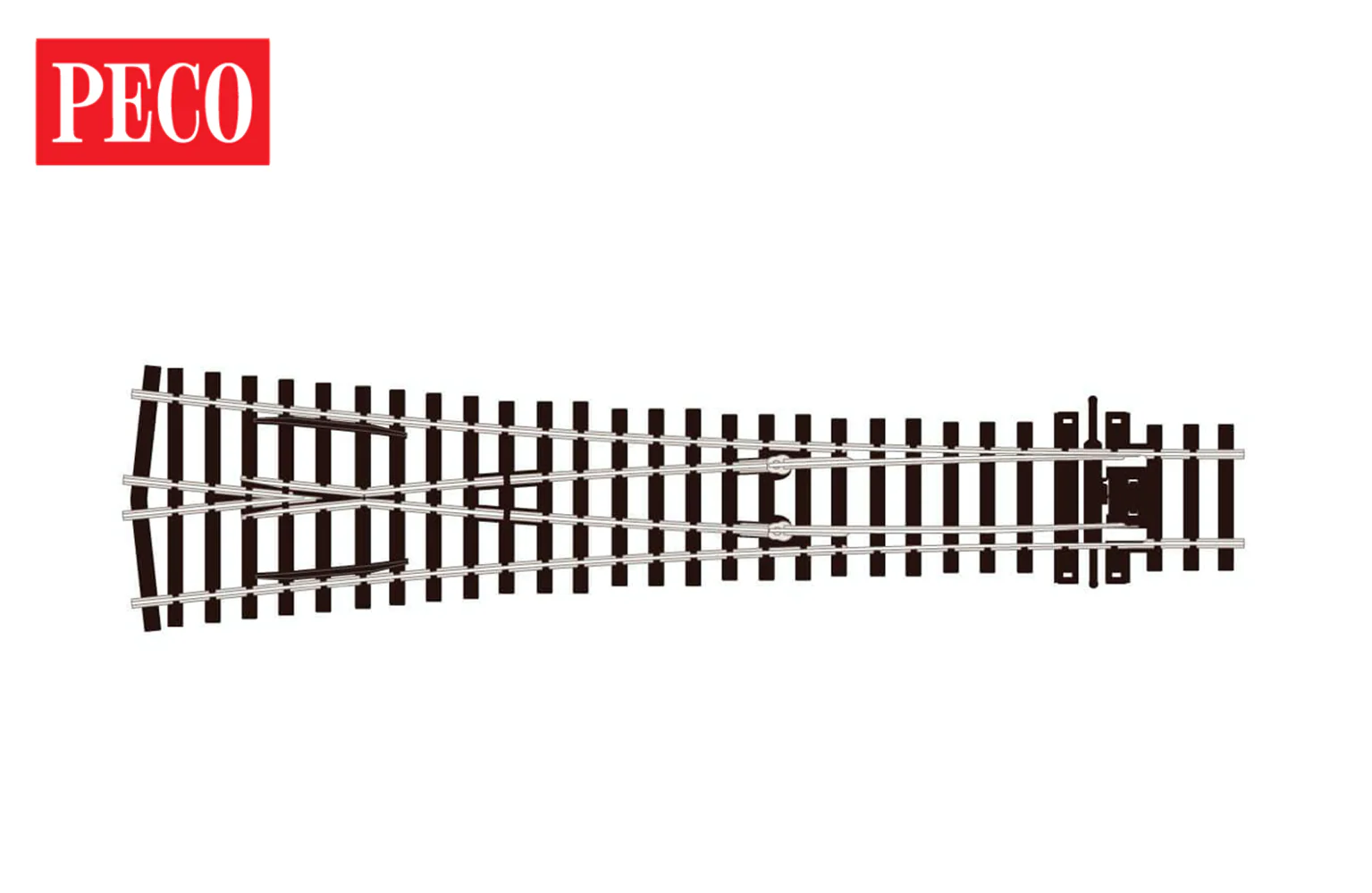 PECO SL-E198 HO Code 75 Large Radius Wye Turnout with Electrofrog