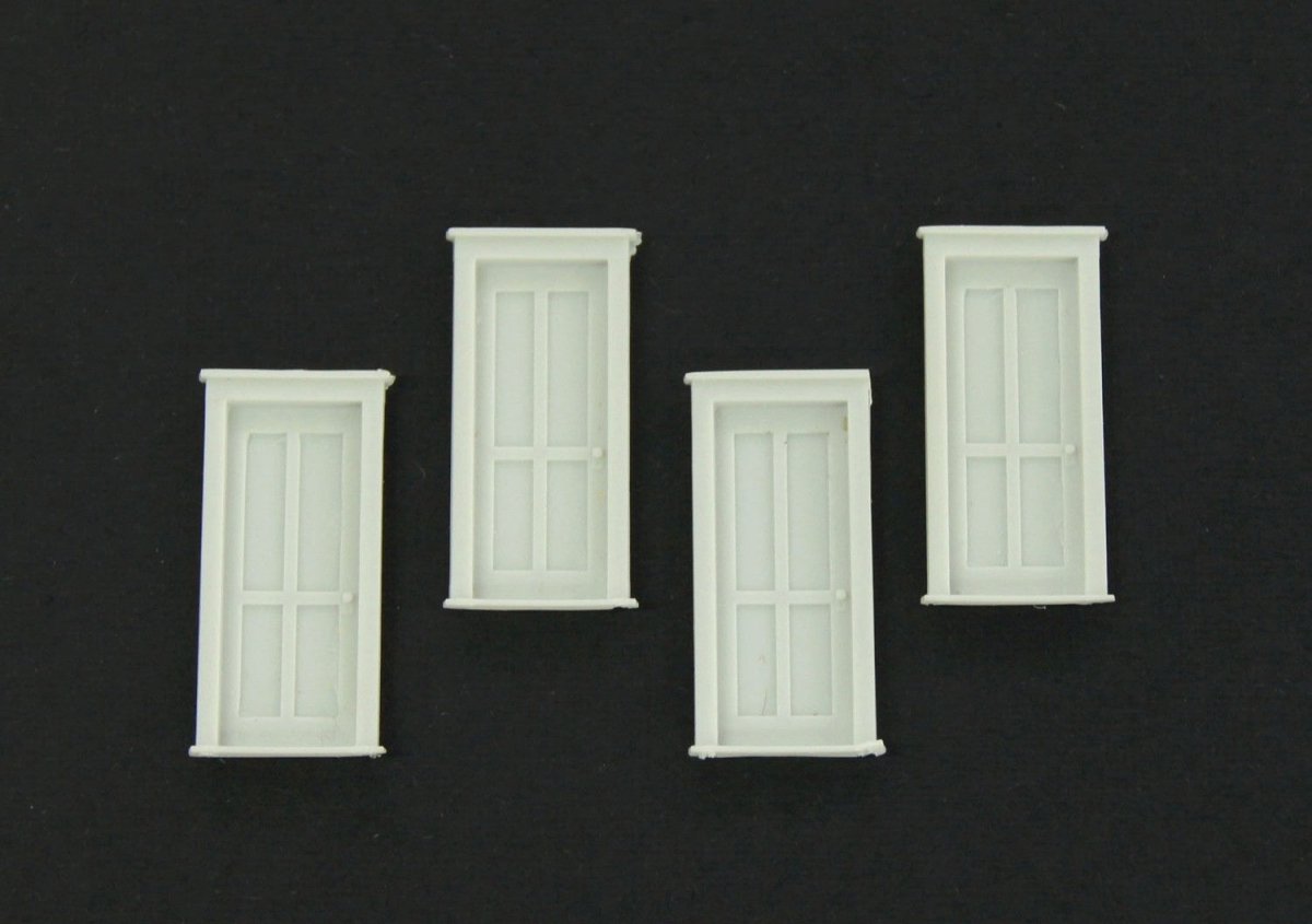 Micro Engineering 80 - 063 HO Scale Four - Panel Doors - 4 pcs - Oakville Model Trains Depot