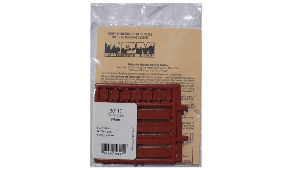 DPM 30117 HO Scale MBS Plain Cornice Kit (Simple Building Cap) - Oakville Model Trains Depot